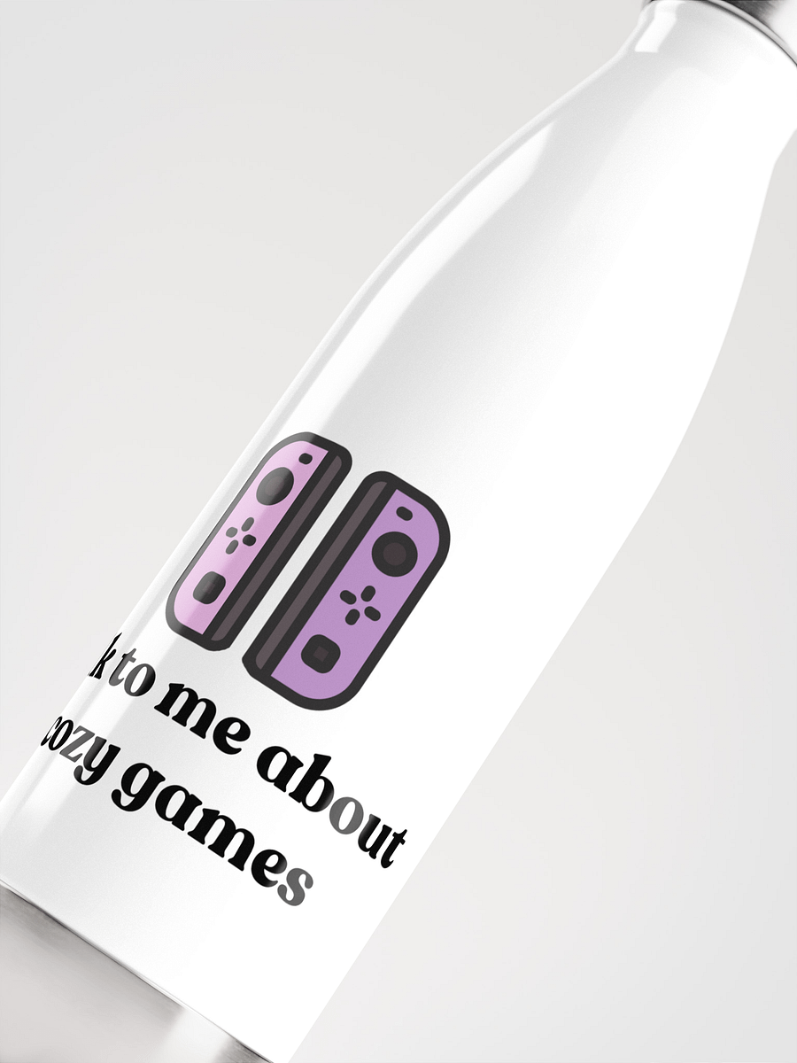 Talk to me about cosy games water bottle, white product image (5)