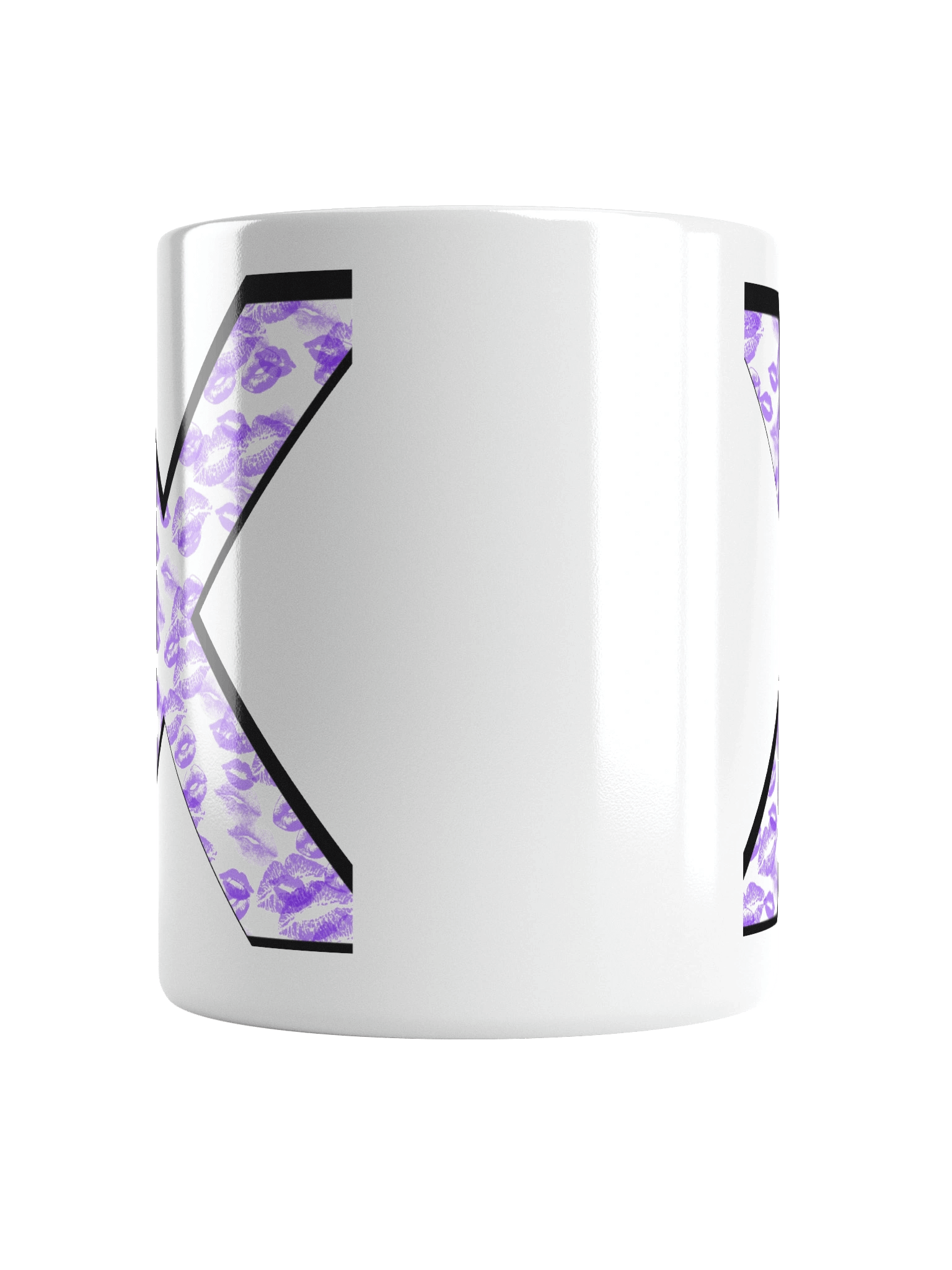 White X Purple Lipstick Kisses | Glossy White Mug product image (15)