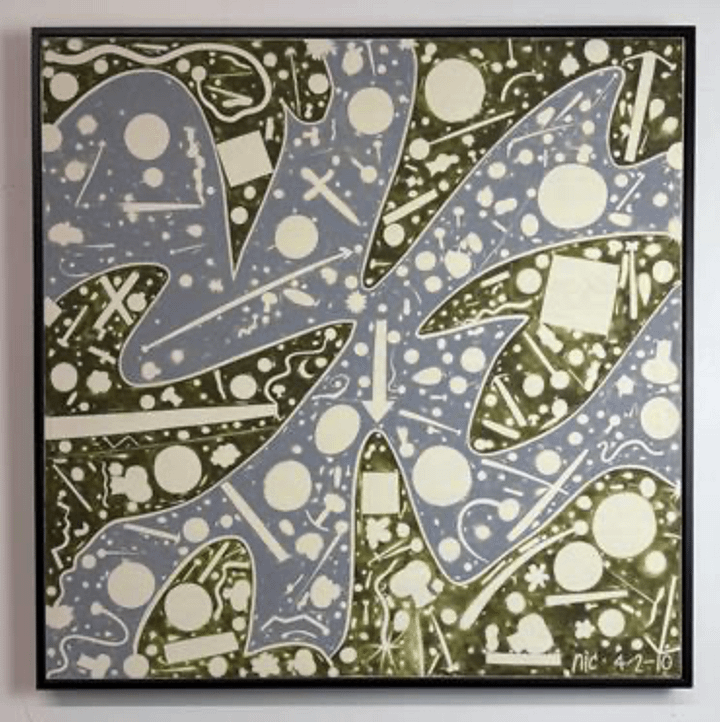 Cartoon Clock (2010) (36" x 36") Framed Original product image (1)