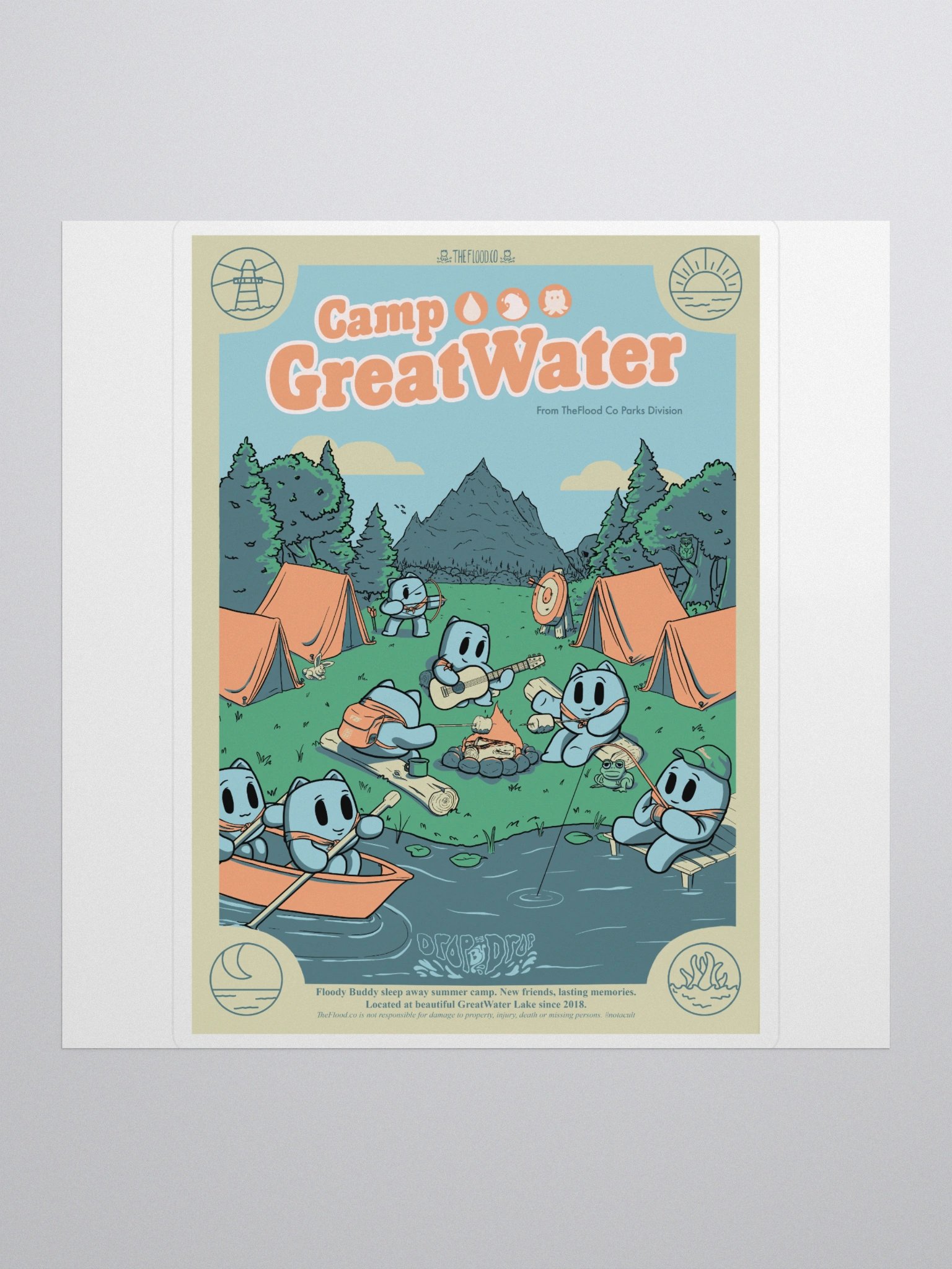 Camp GreatWater Poster Sticker 5 inch product image (1)