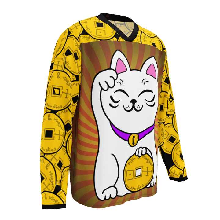 Maneki neko hockey jersey product image (1)