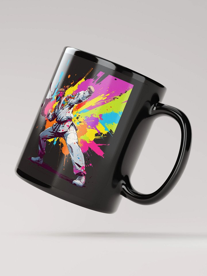 Black Glossy Mug ( D_0144_Color Kick Taekwondo Boy of the Streets ) product image (2)