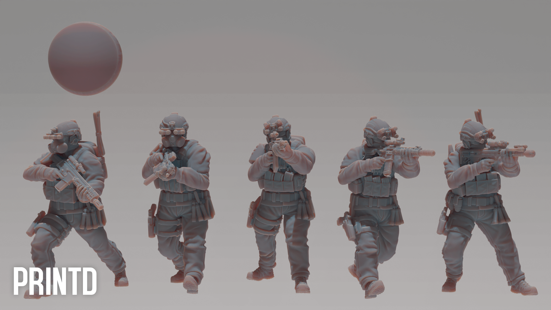 SCP MTF Squad - Post Apocalyptic Zona Alpha Wargame Hobby Resin Scale Models product image (2)