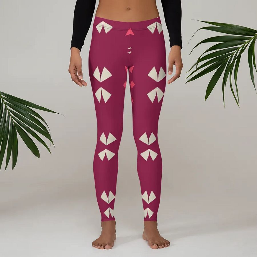 Kaleidoscopic Maroon All-Over Leggings product image (3)