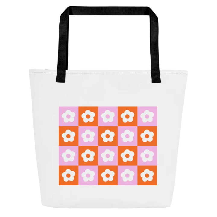 Retro Flower Pattern Tote Bag with pocket product image (1)