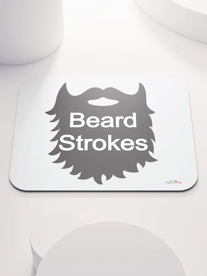 Black Beard Strokes Classic Mouse Pad (White) product image (2)