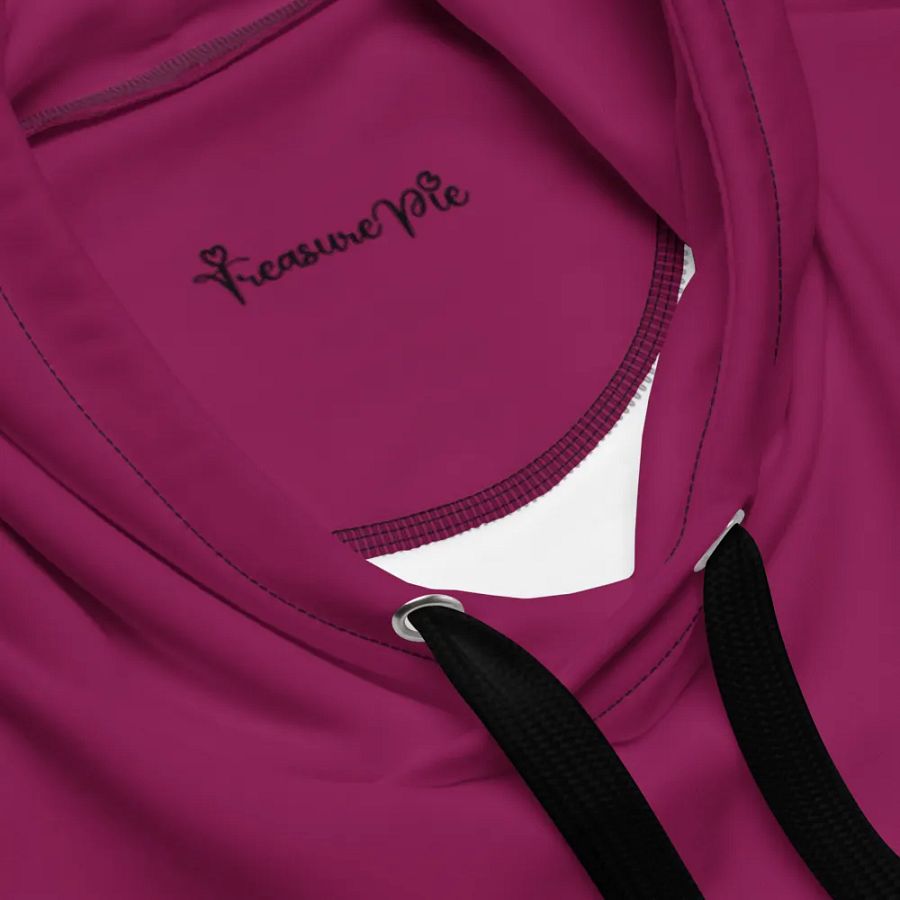 Plain Dark Plum Pink Light Summer Unisex Recycled Polyester Heavyweight Premium Hoodie by Treasure Pie product image (9)