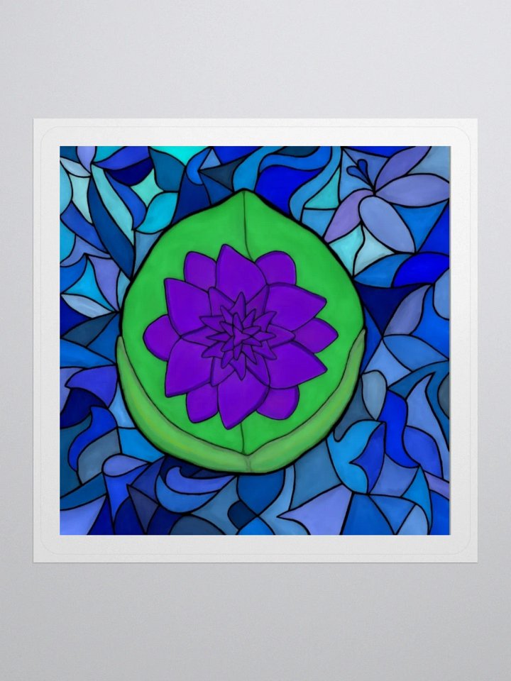Purplish Blue Blooming Lilypad Kiss Cut Stickers product image (2)