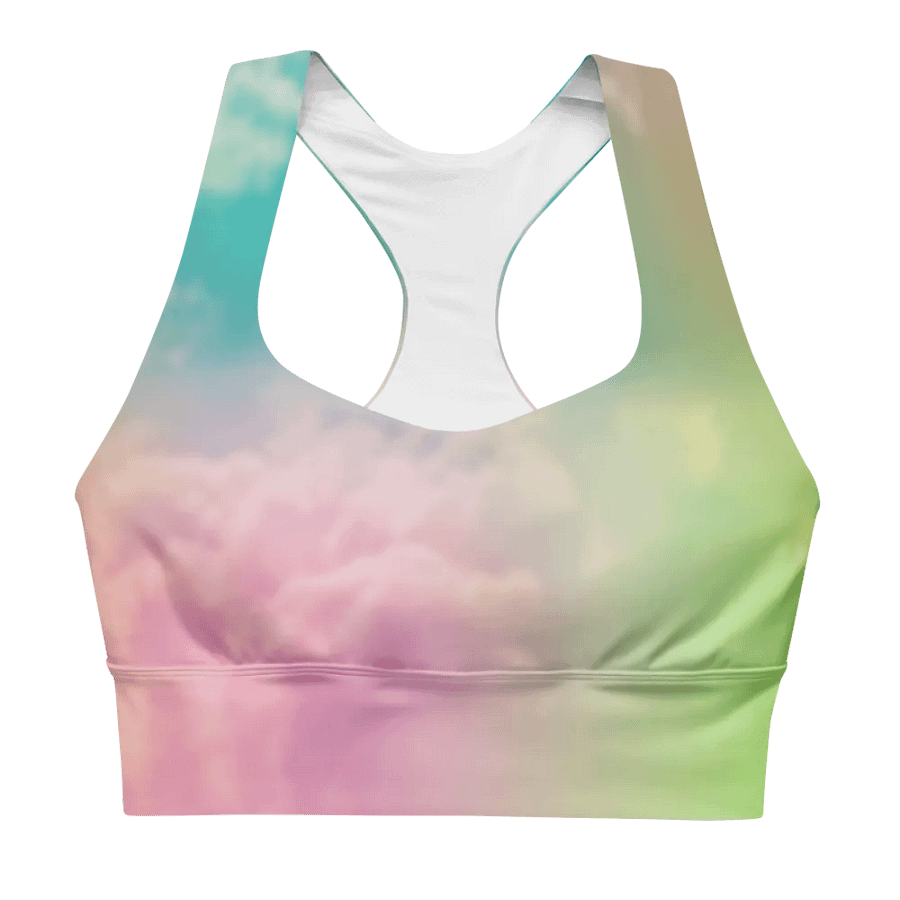 Blur cloud rainbow Design Longline Sports Bra - v11 product image (8)