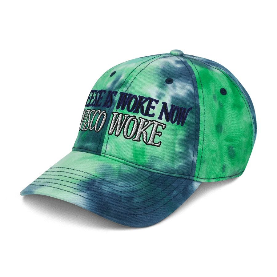 SC Win, Cheese is Woke Now (Words Only), Embroidered Tie-dye Cap product image (6)
