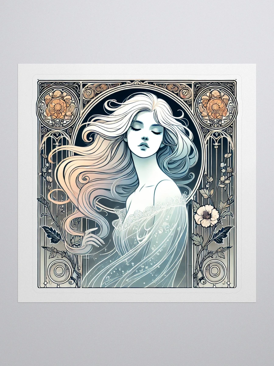 Art Nouveau Ghostly Woman Vinyl Sticker – Ethereal Elegance 🌿👻 product image (1)