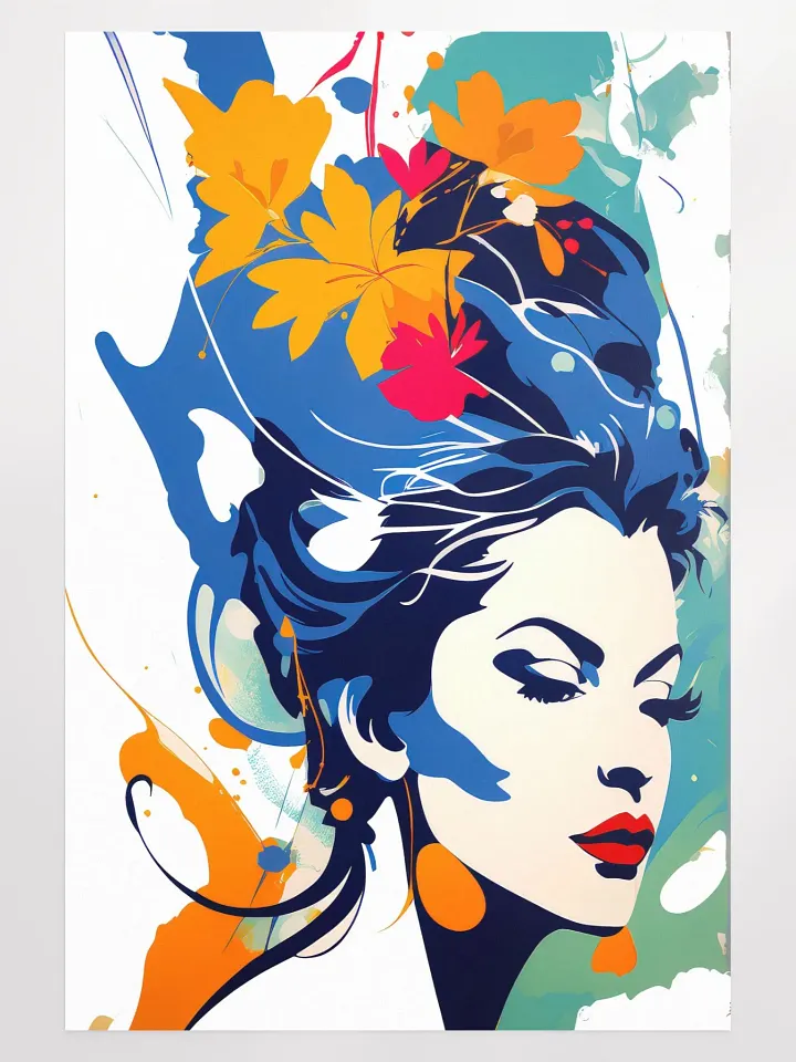 Abstract Woman v2 - Vintage Style Poster - Girly - Large 24x36 Inches product image (1)