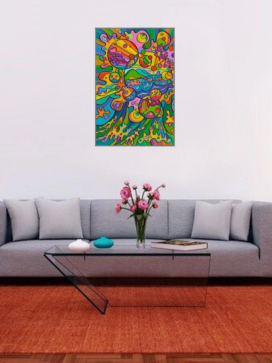 Vibrant Ayous Wood Framed Matte Poster - Bright Sea Bubbles product image (27)
