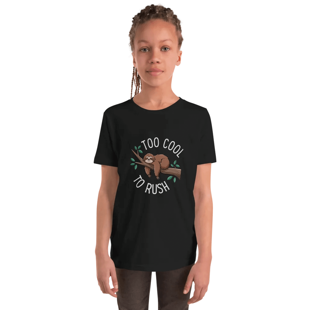 Too Cool To Rush Black Kids T Shirt product image (4)