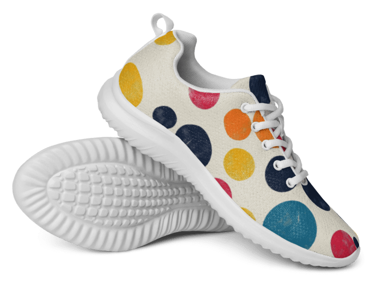 Polka Dot Illusion Vintage Retro Men's Athletic Shoes product image (6)