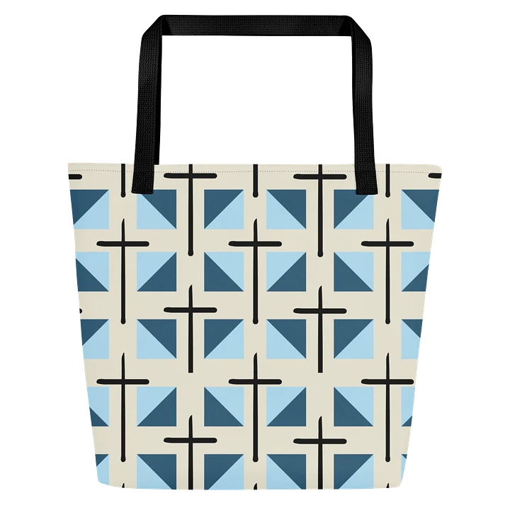 Blue Cross Quilted Patterned Tote Bag product image (2)