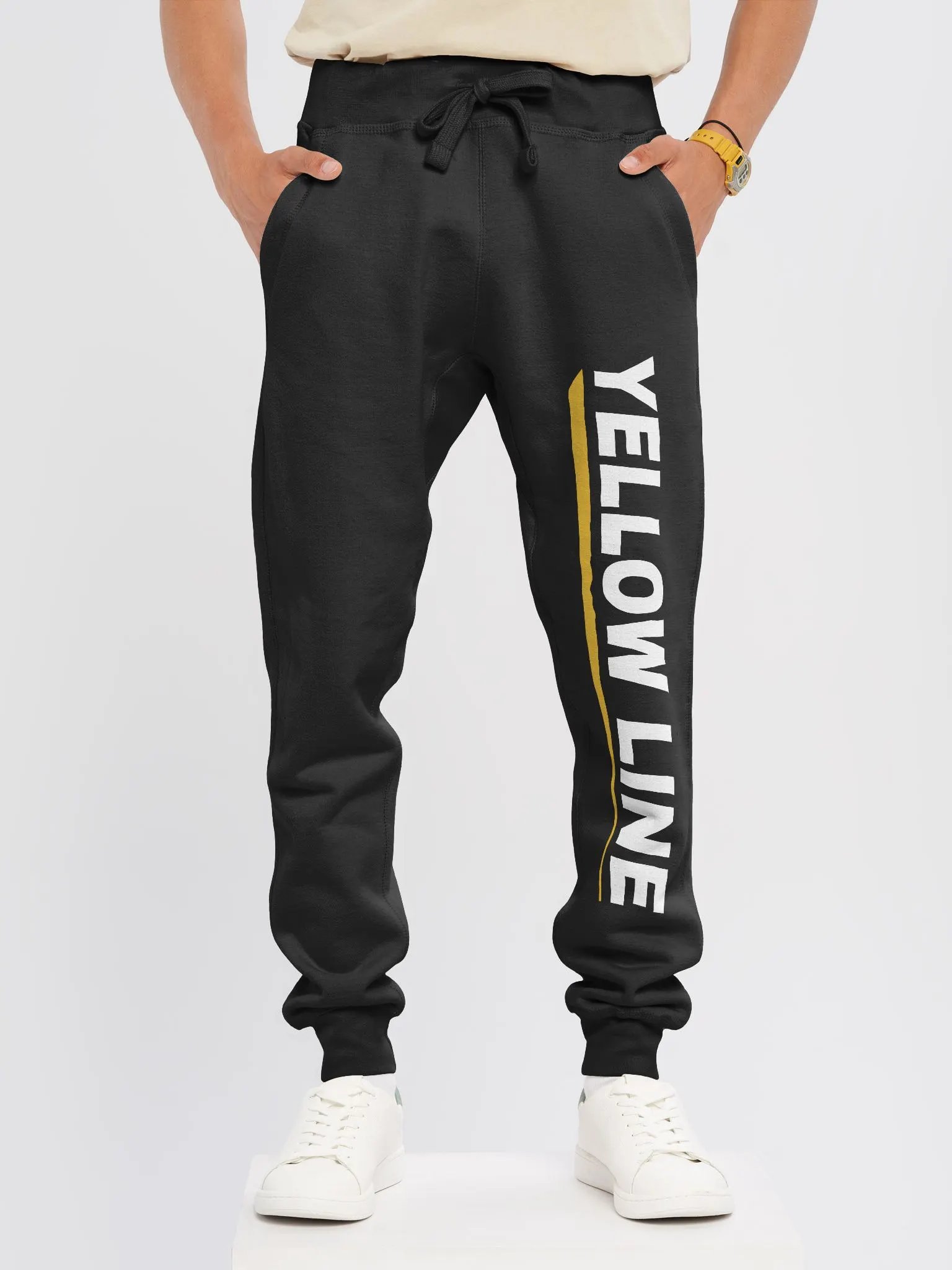 Yellow Line- Retro Revival Fleece Joggers product image (3)