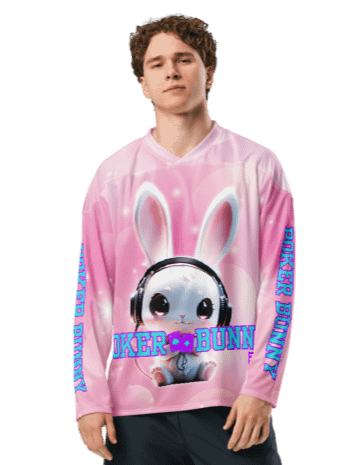 Poker Bunny Pink Unisex Polyester Jersey product image (3)