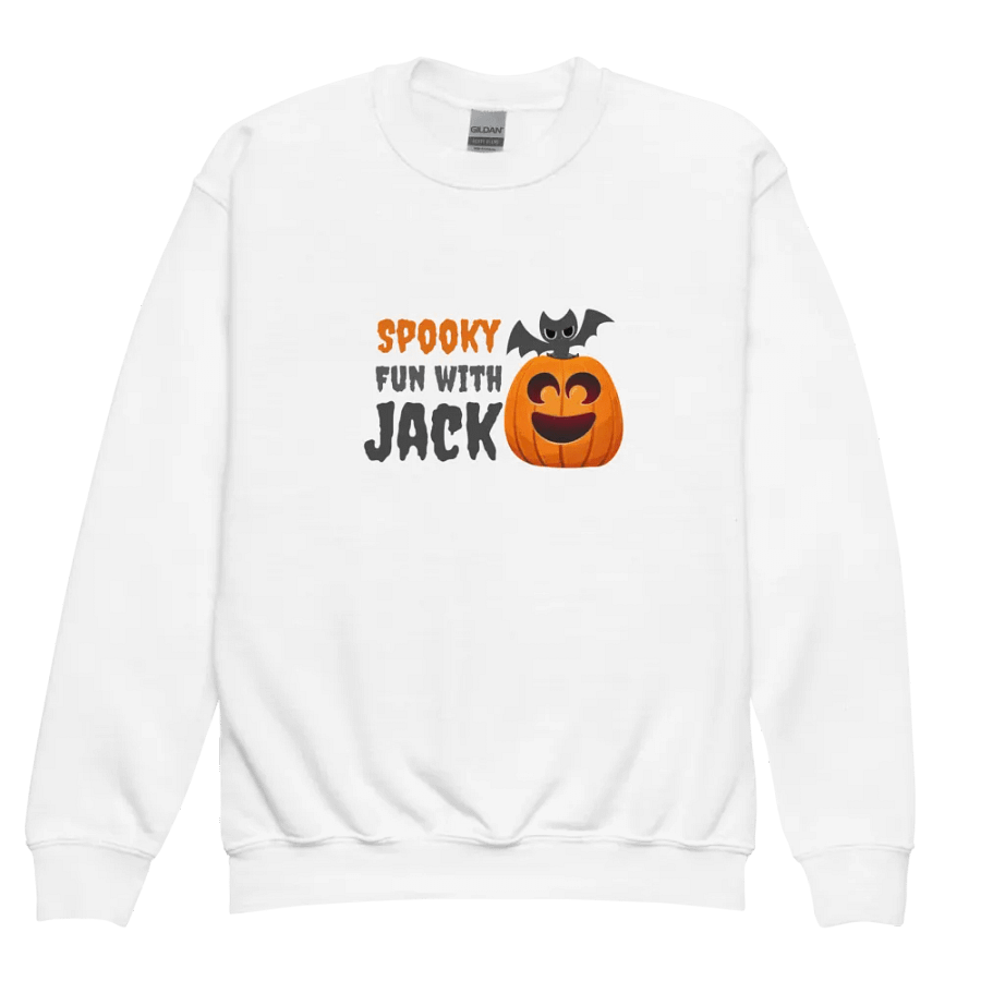 Spooky Fun with Jack Gildan Youth Crew Neck Sweatshirt – Cozy Halloween Kids' Apparel product image (2)