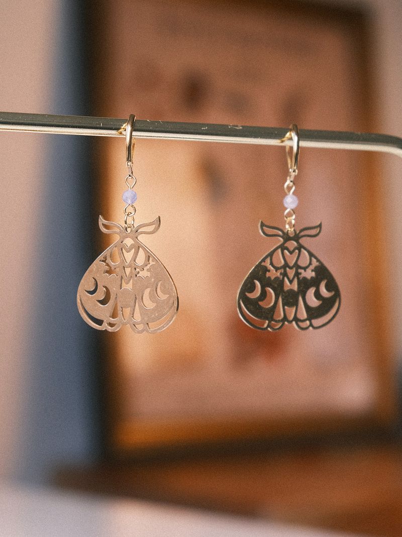 Moth phases - Tanzanite earrings