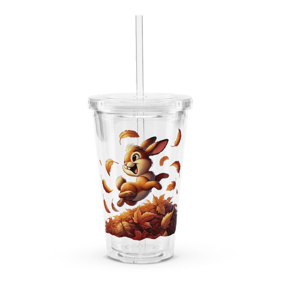 Autumn Leaves Bunny Rabbit Double Wall Tumbler product image (1)