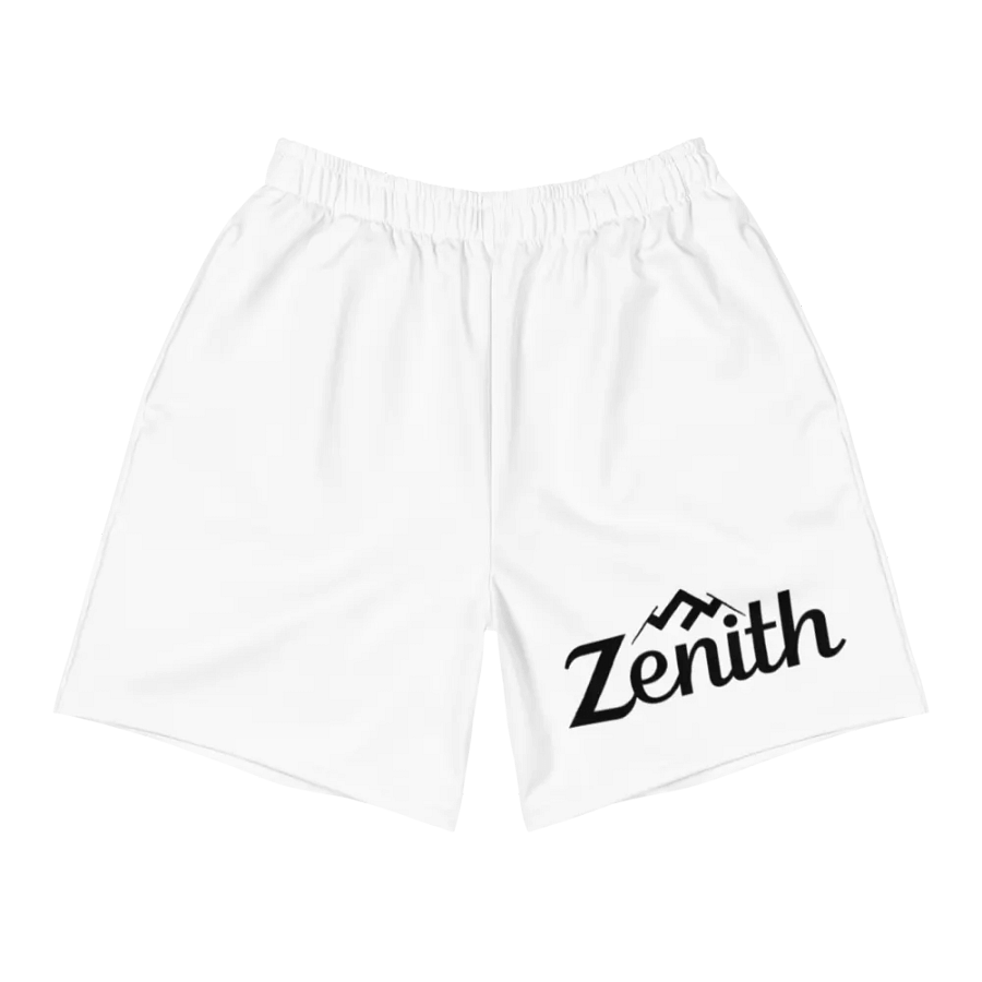 Zenith Unisex Athletic Long Shorts - Exclusive Peak Design, White, Eco-Friendly product image (3)