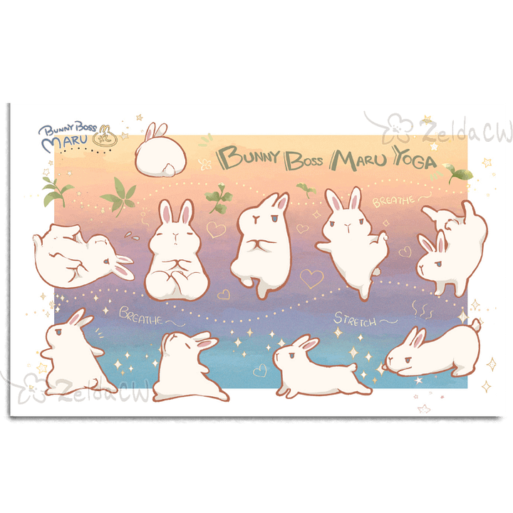 Bunny Boss Maru: Yoga | Fine Art Print product image (2)