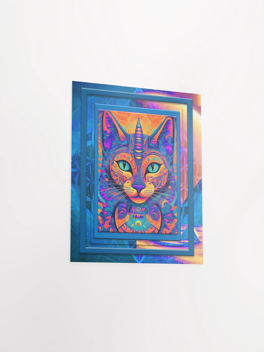 Space Cat Blue Orange Poster product image (6)