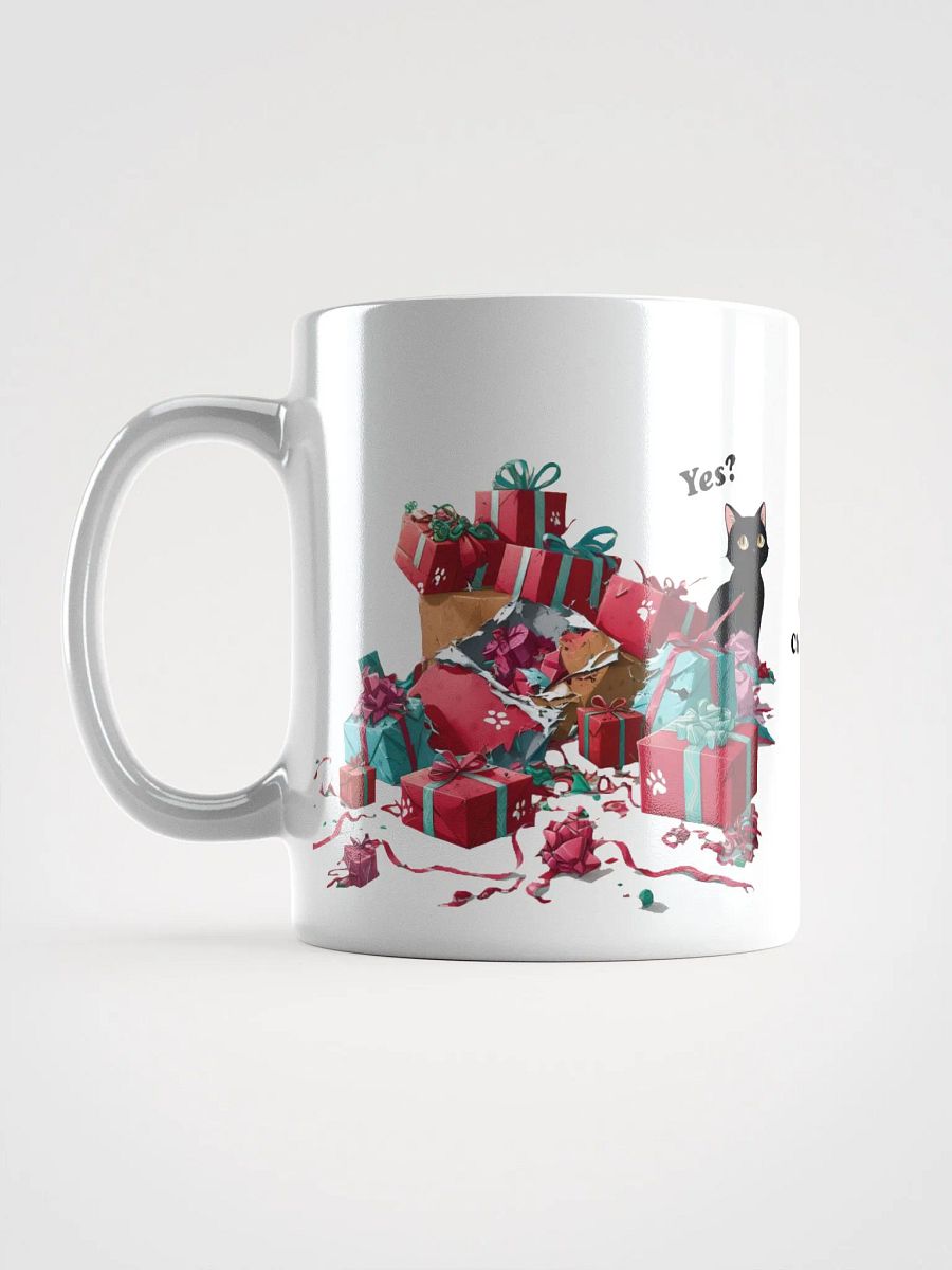 Black Cat Destroyed Christmas White Glossy Ceramic Mug product image (6)