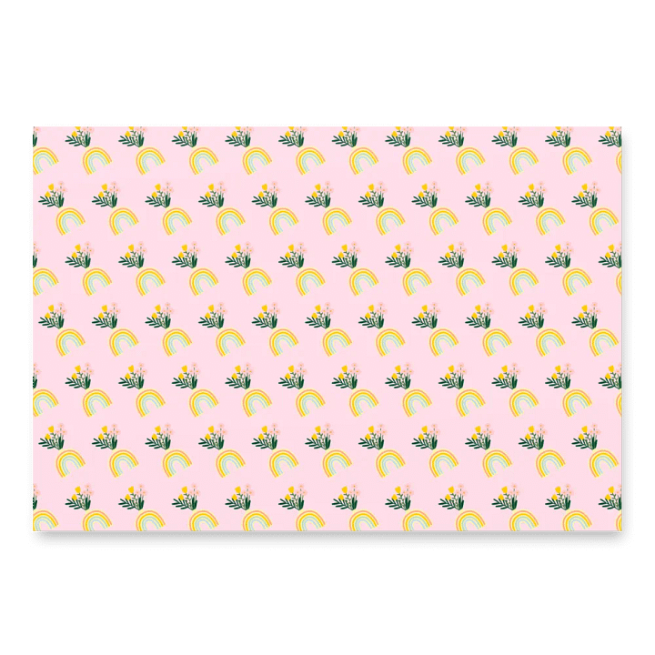 Pastel Rainbow and Floral Wrapping Paper Set product image (1)