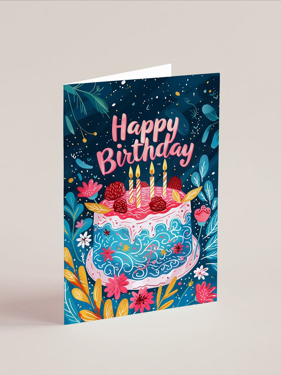 Colorful Birthday Cake Greeting Card product image (1)