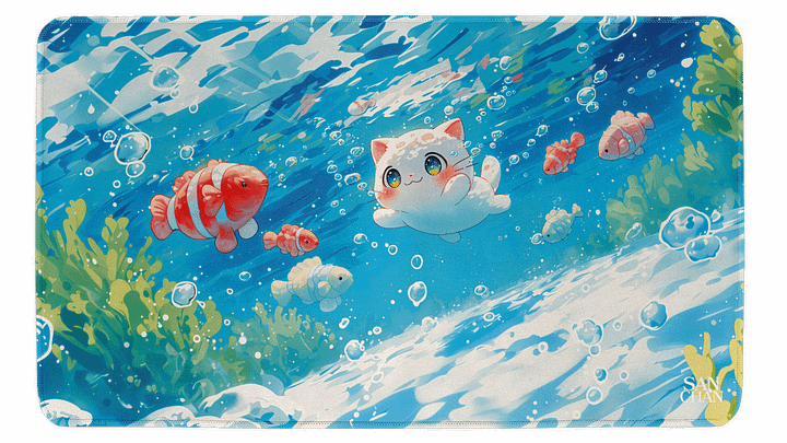 Underwater Cat Desk Mat product image (1)