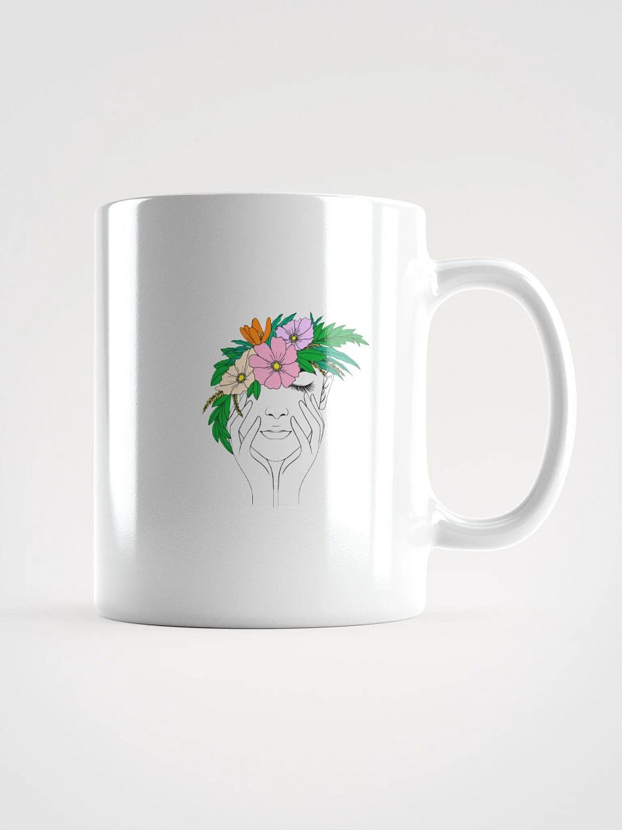 Flower Crown Music Festival Girl White Glossy Mug product image (2)