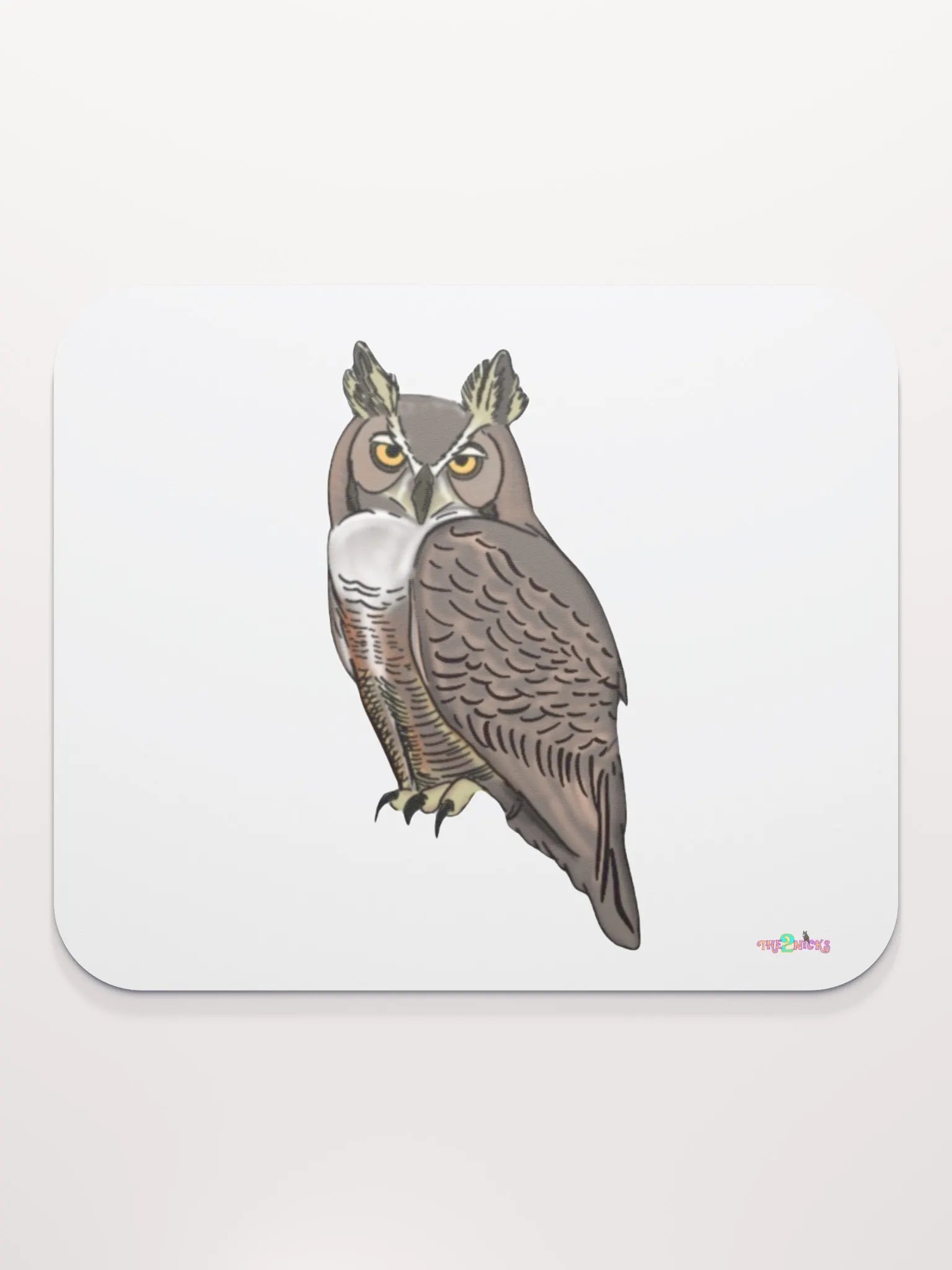 Owl Logo Classic Mouse Pad (White) product image (1)