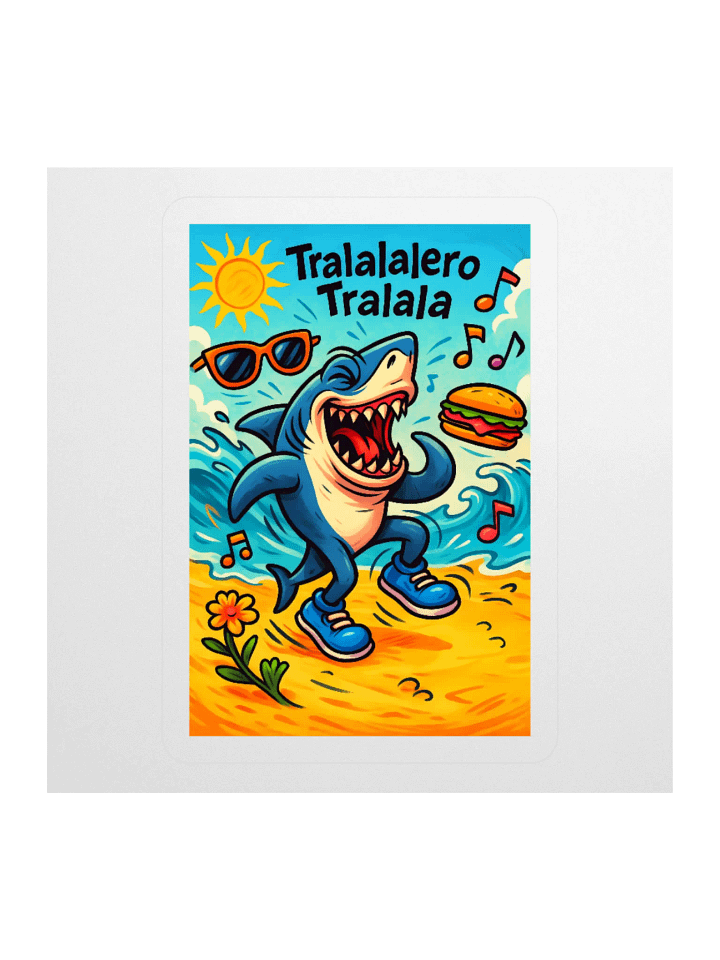 Tralalero Tralala Cartoon Beach Party Sticker product image (1)
