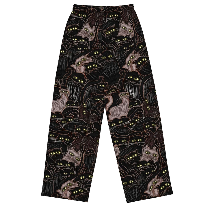 Black Cats Pattern Wideleg Pants product image (1)