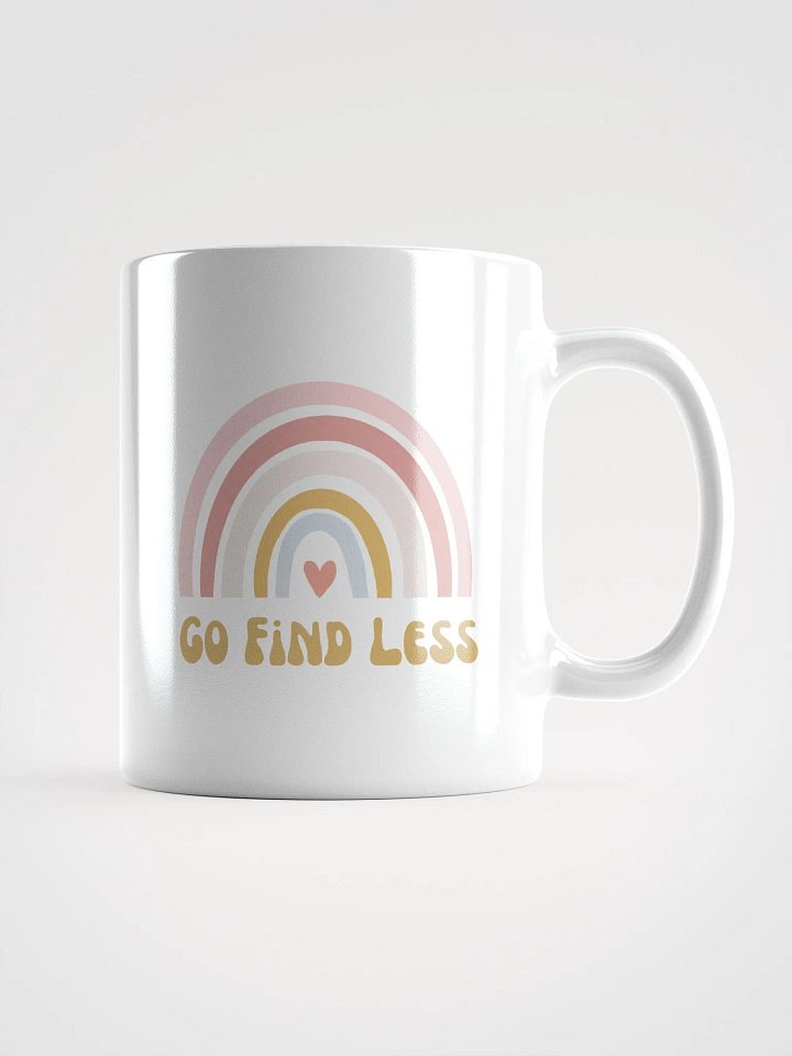 White Glossy Mug- Go find less product image (1)