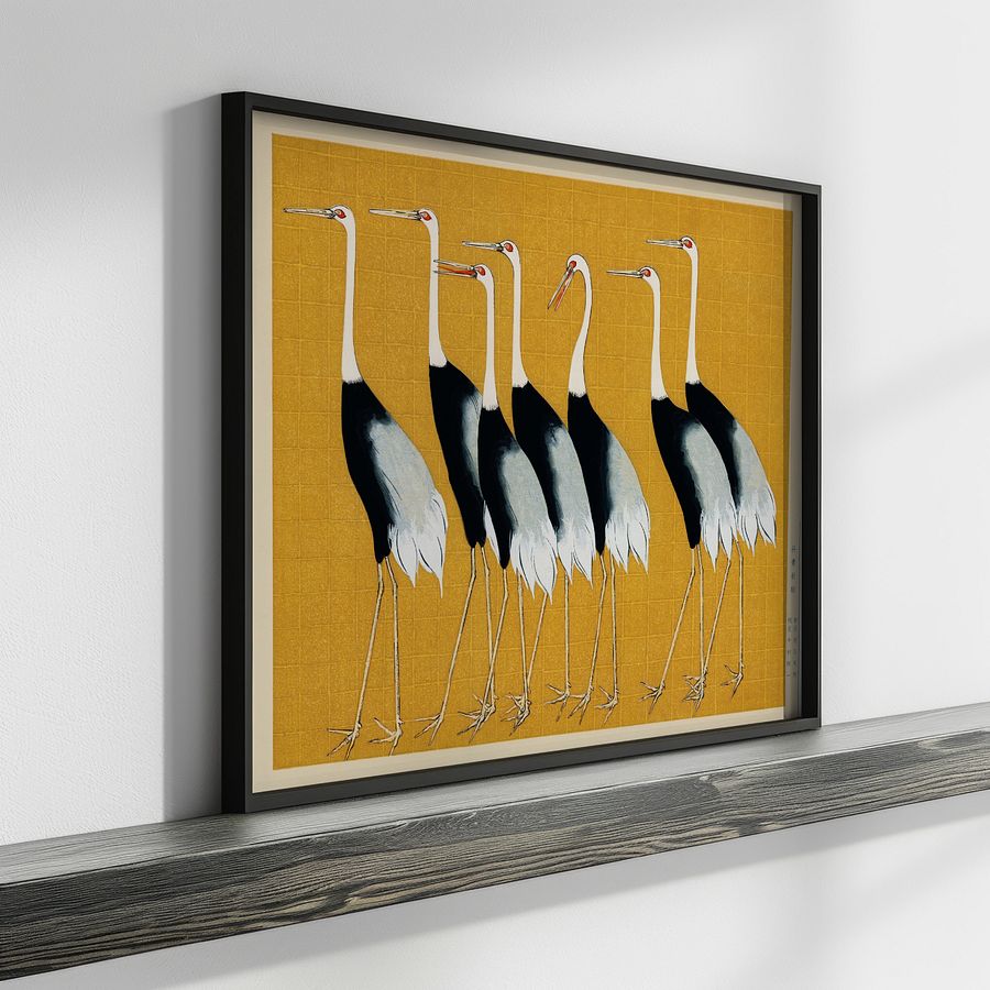 Red Crowned Cranes by Ogata Korin Vintage Japanese Woodblock Print product image (22)