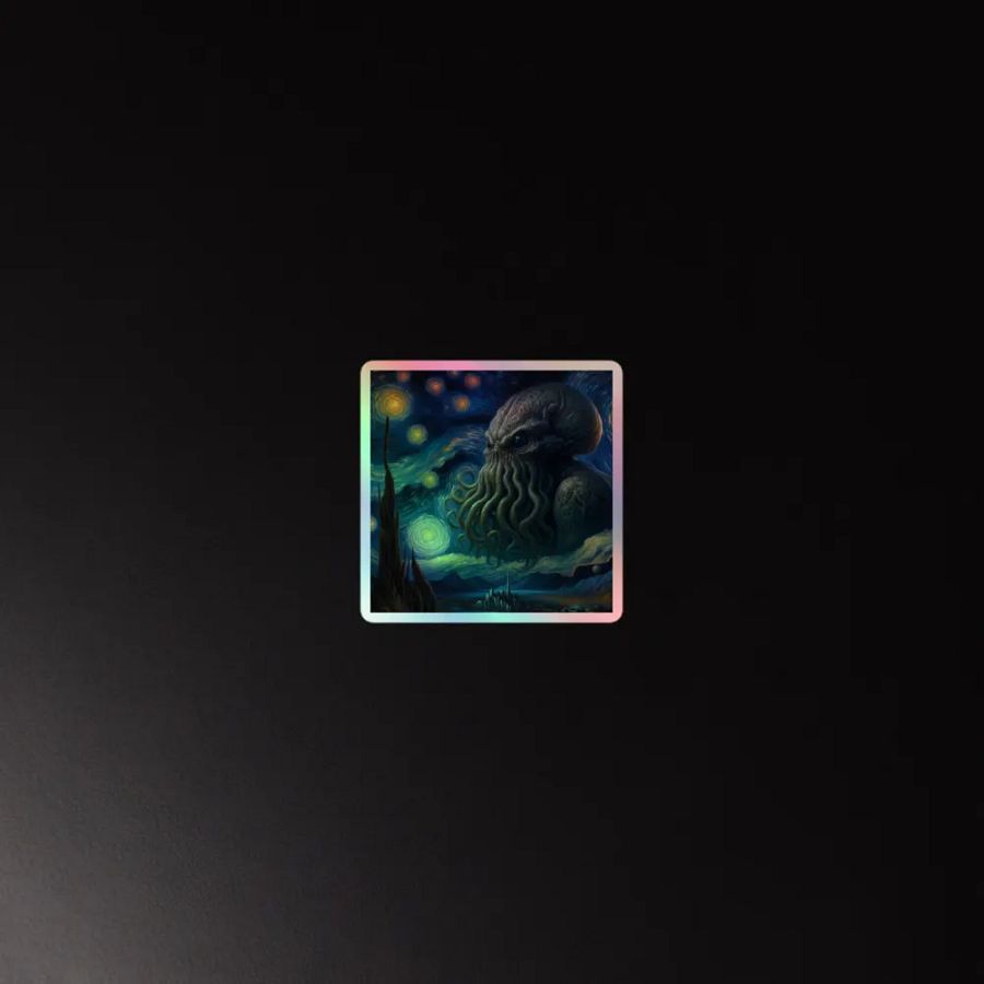 Starry Nights with Realistic Cthulhu Holo Sticker product image (4)