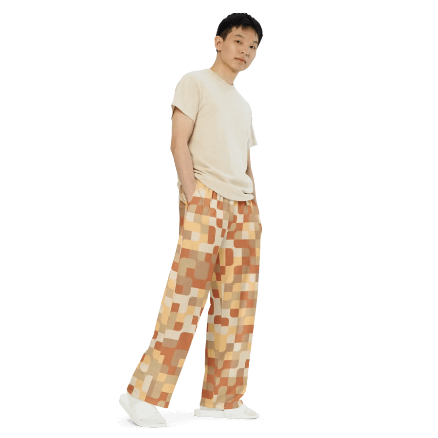 BUIII Pixelated Geometry: Warm Ember Wide-Leg Pants product image (7)