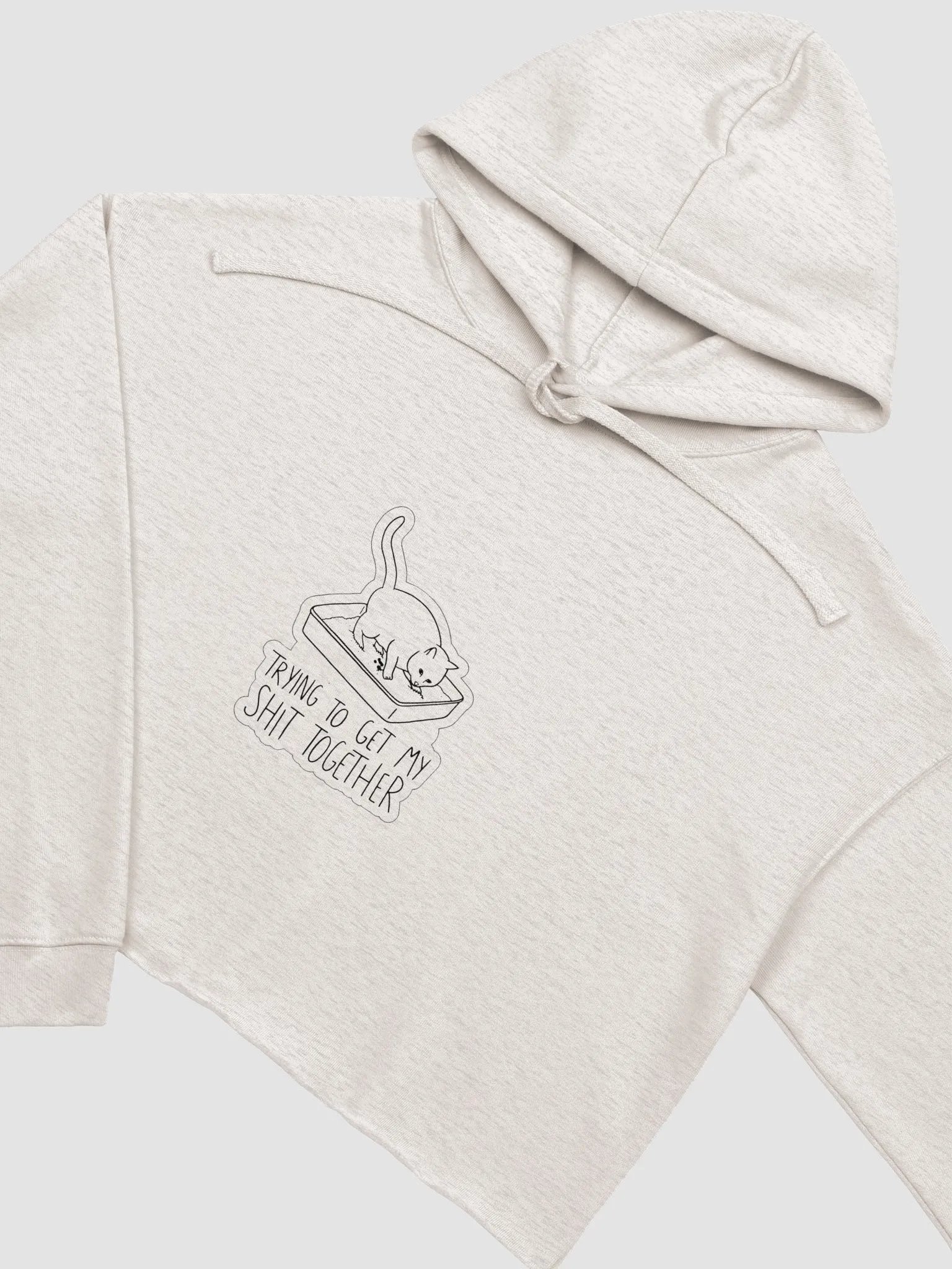 Cat Getting Shit Together Crop Hoodie product image (8)