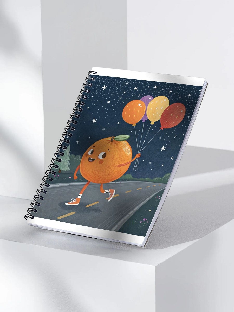 Starry Night Orange Spiral Notebook product image (3)