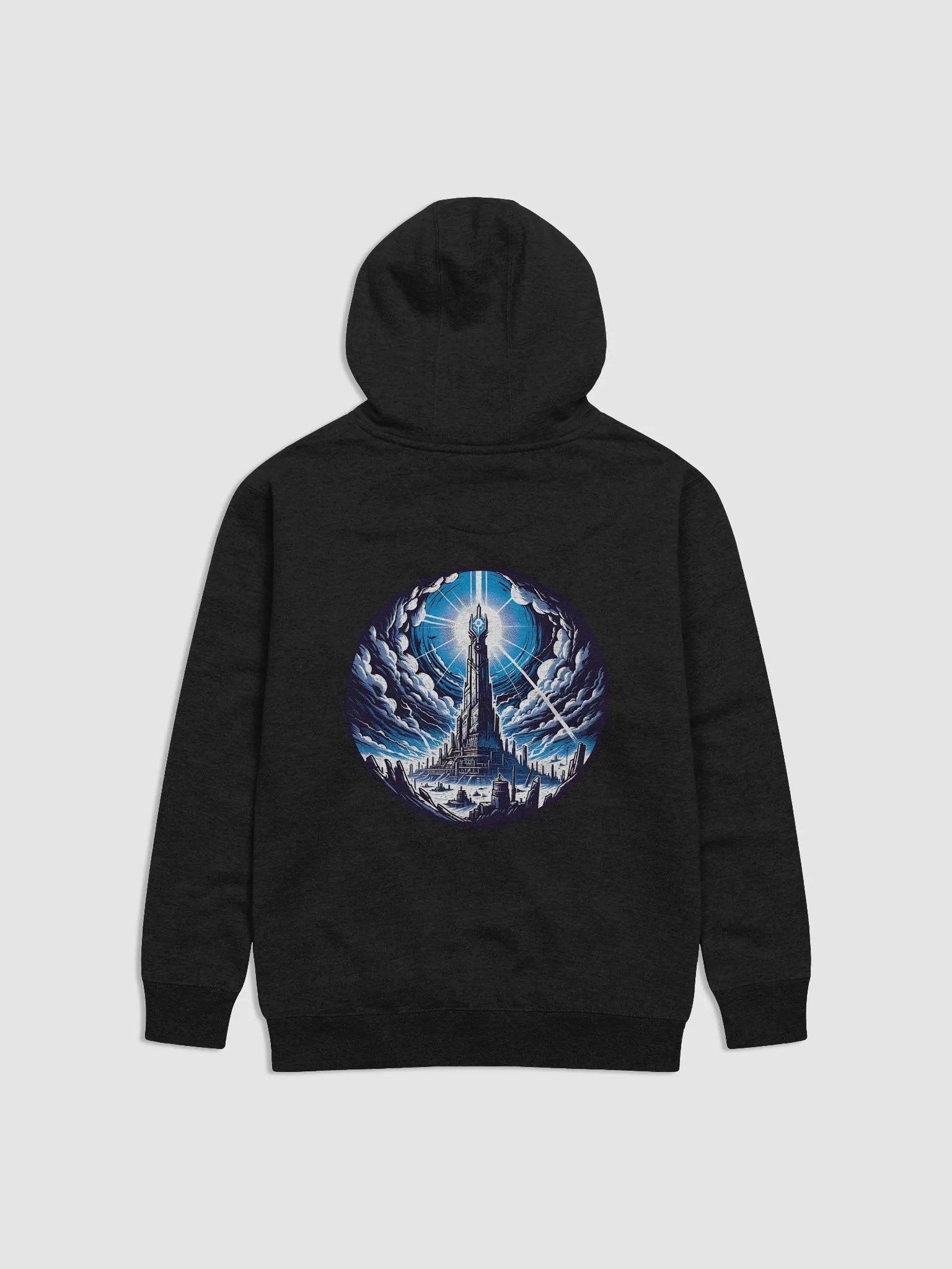 Arcane Clock and Mage Tower Hoodie – Mystical Elegance and Timeless Power 🕰️✨ product image (10)