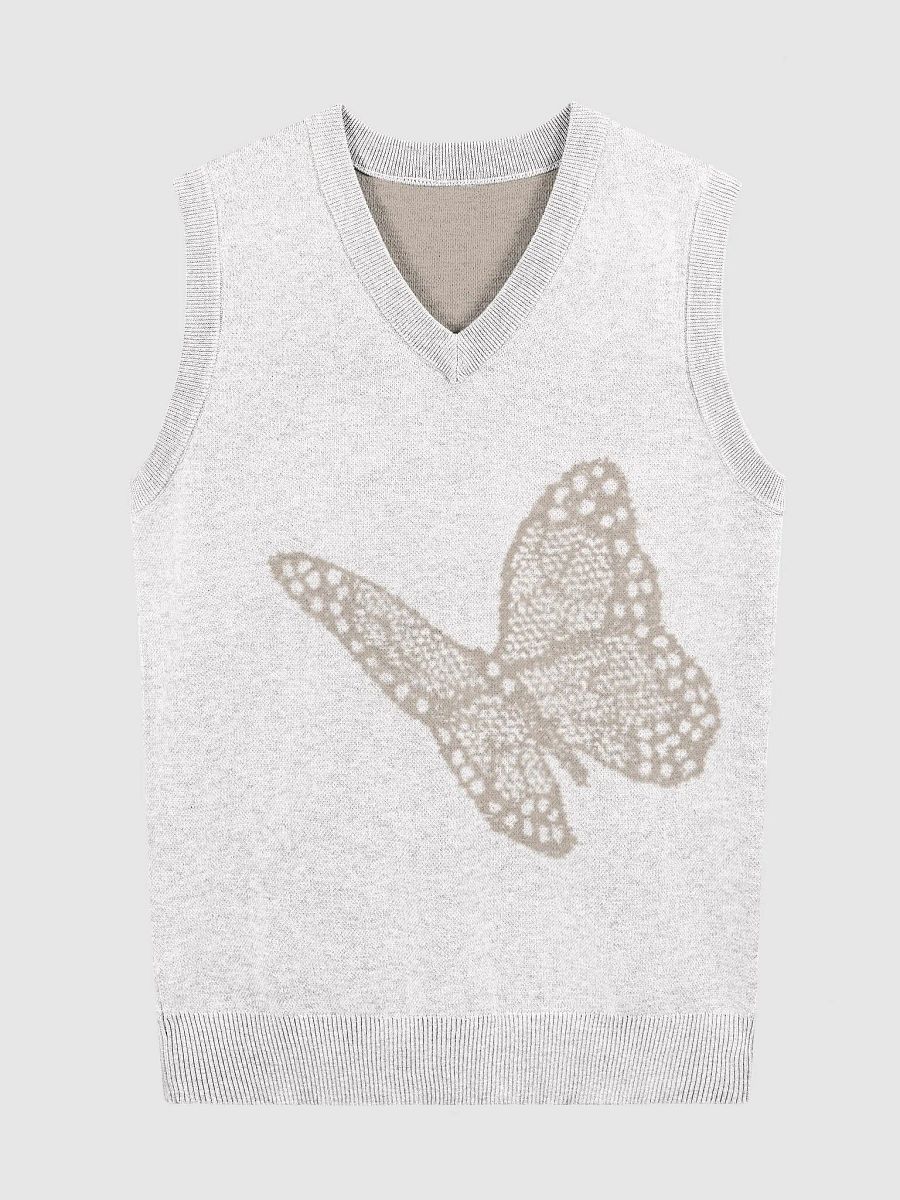 Butterfly Bliss Knitted V-Neck Vest (Exclusive) product image (1)