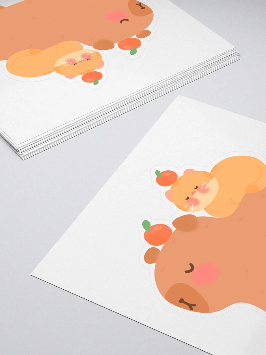 Capybara & Orange Cat Adventures Vinyl Sticker product image (4)