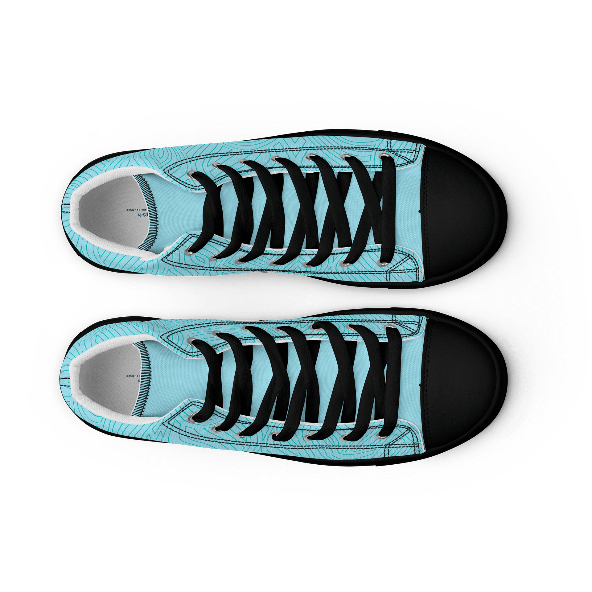 Symmetric Blue Geometric High Tops product image (9)