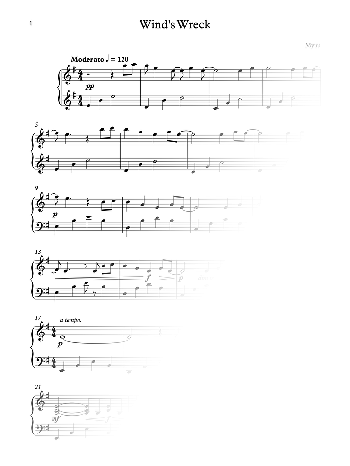 Sheet Music - Wind's Wreck product image (1)