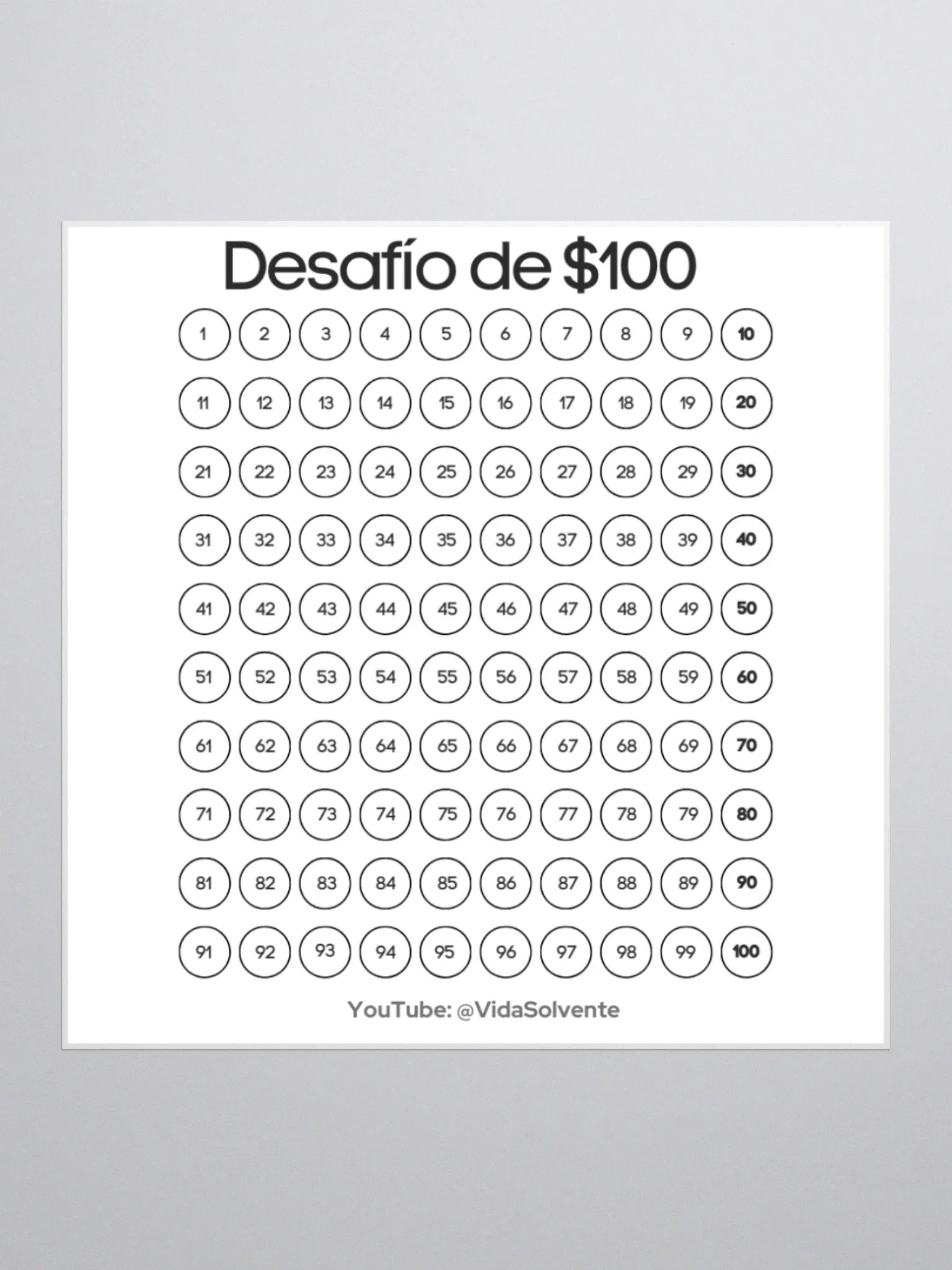 Pegatinas del desafío del ahorro de $100 product image (1)