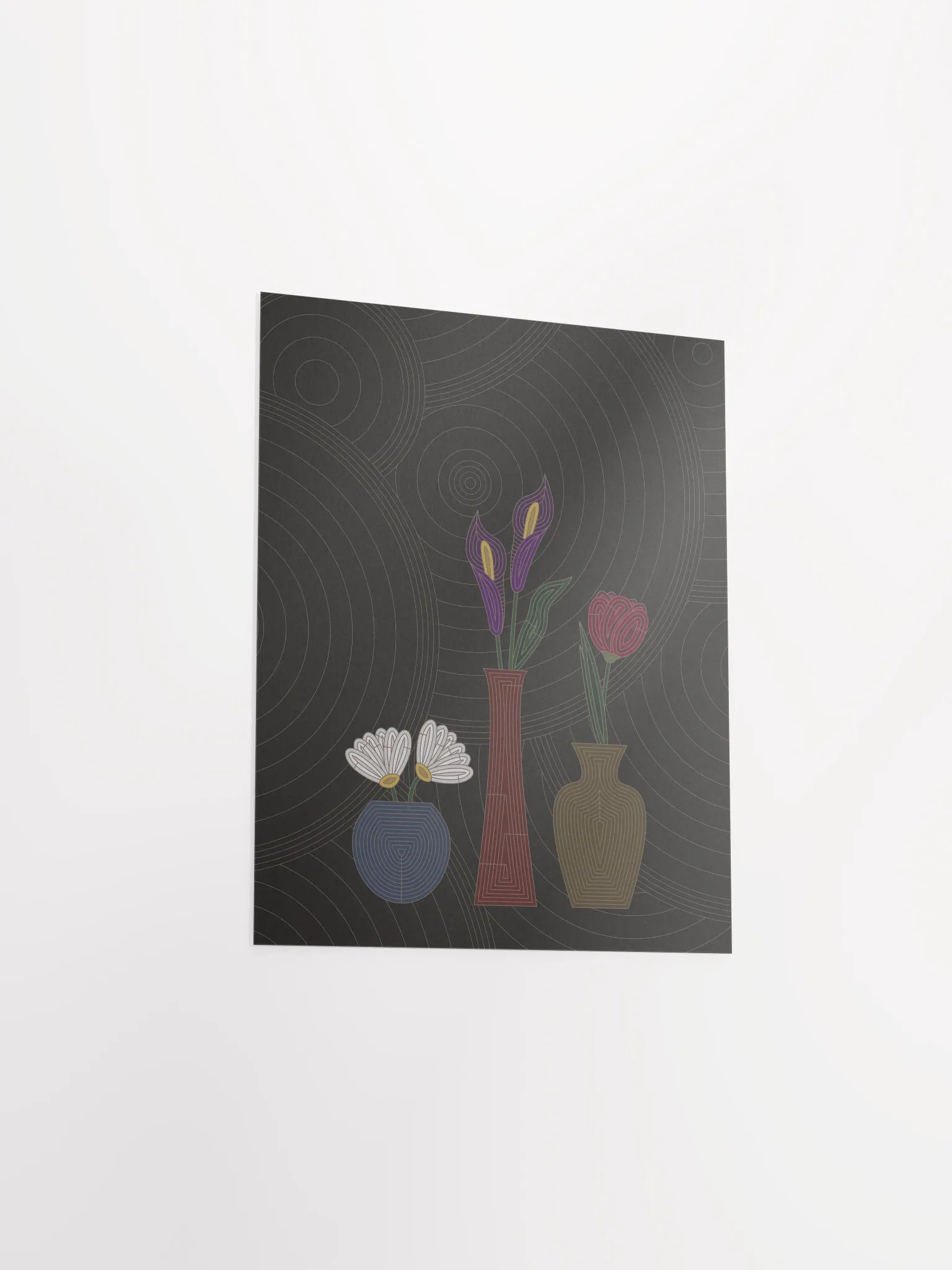 Simple line art flowers in vases (Poster) product image (3)