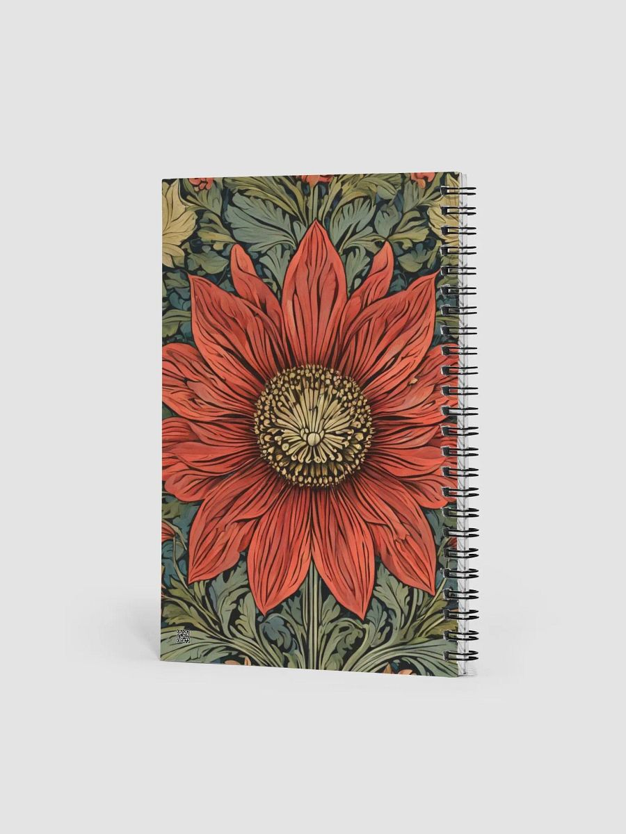 Spiral Notepad William Morris Inspired Red Flower product image (2)